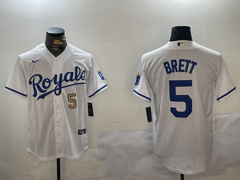 Men Kansas City Royals #5 Brett White Game 2024 Nike MLB Jersey style 1